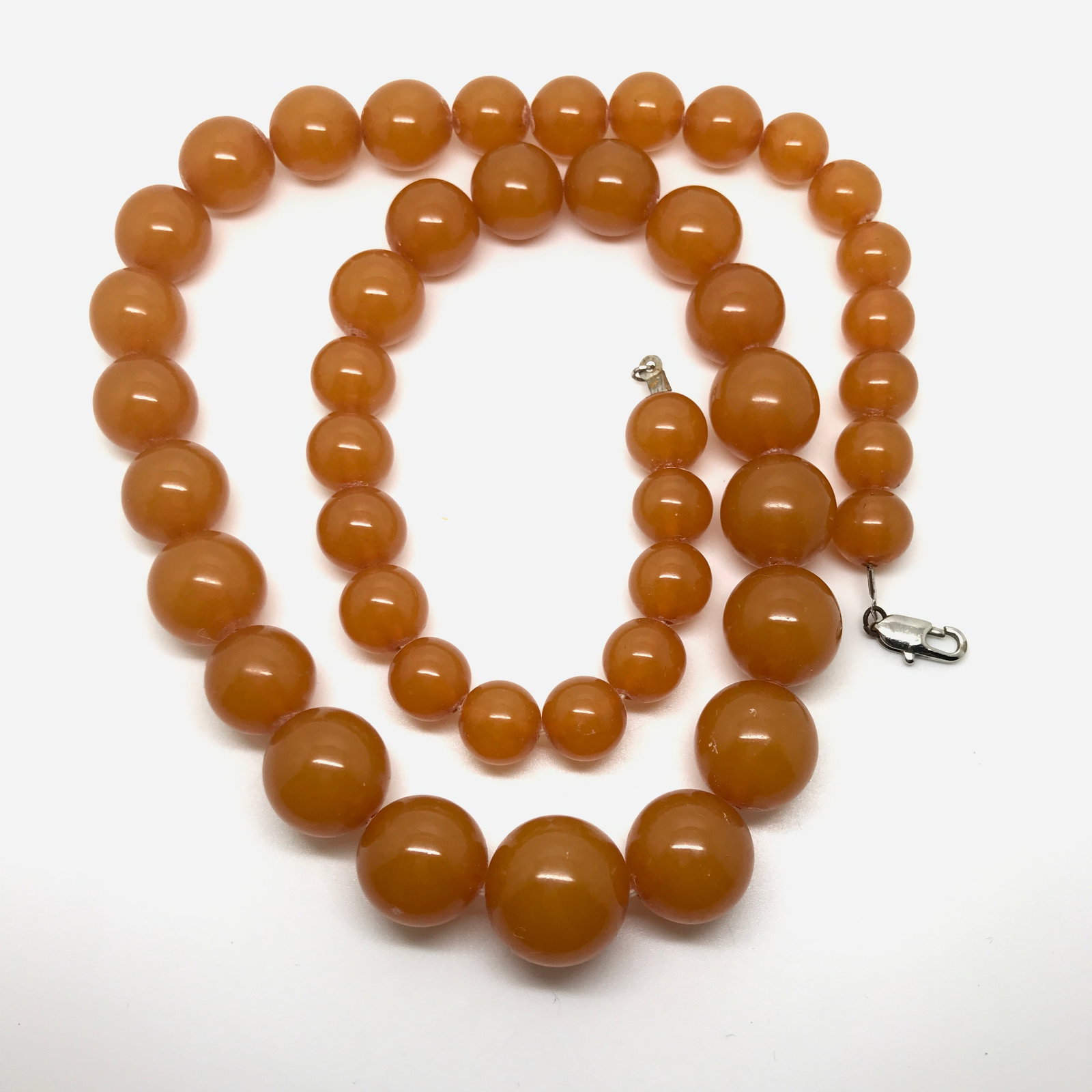 Impressive Vintage Amber Necklace made from Round Amber beads - 6