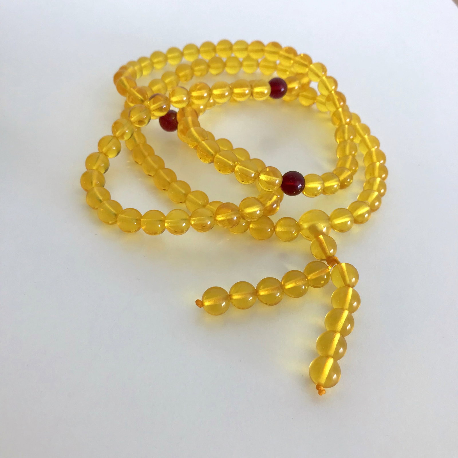 Unique and Remarkable Amber Mala made from Round Amber beads - 6