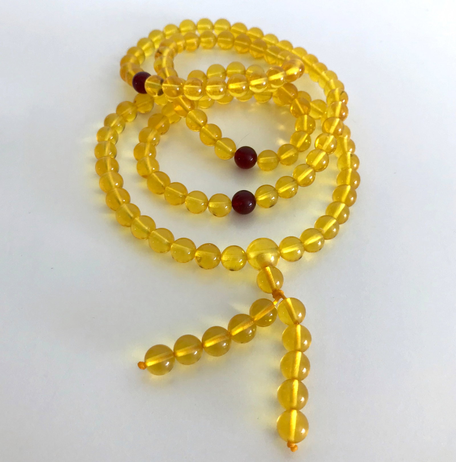 Unique and Remarkable Amber Mala made from Round Amber beads - 7