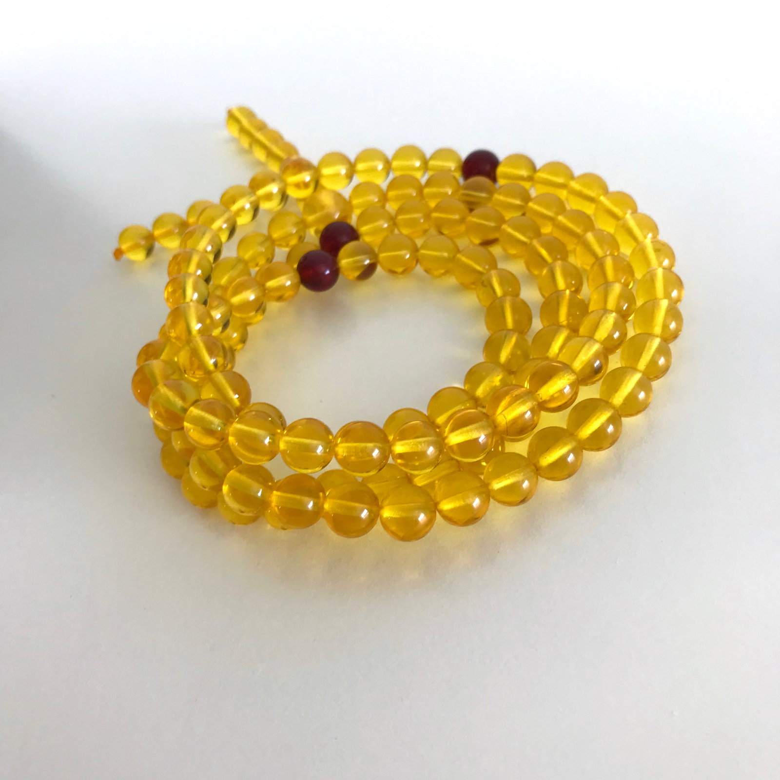 Unique and Remarkable Amber Mala made from Round Amber beads - 8