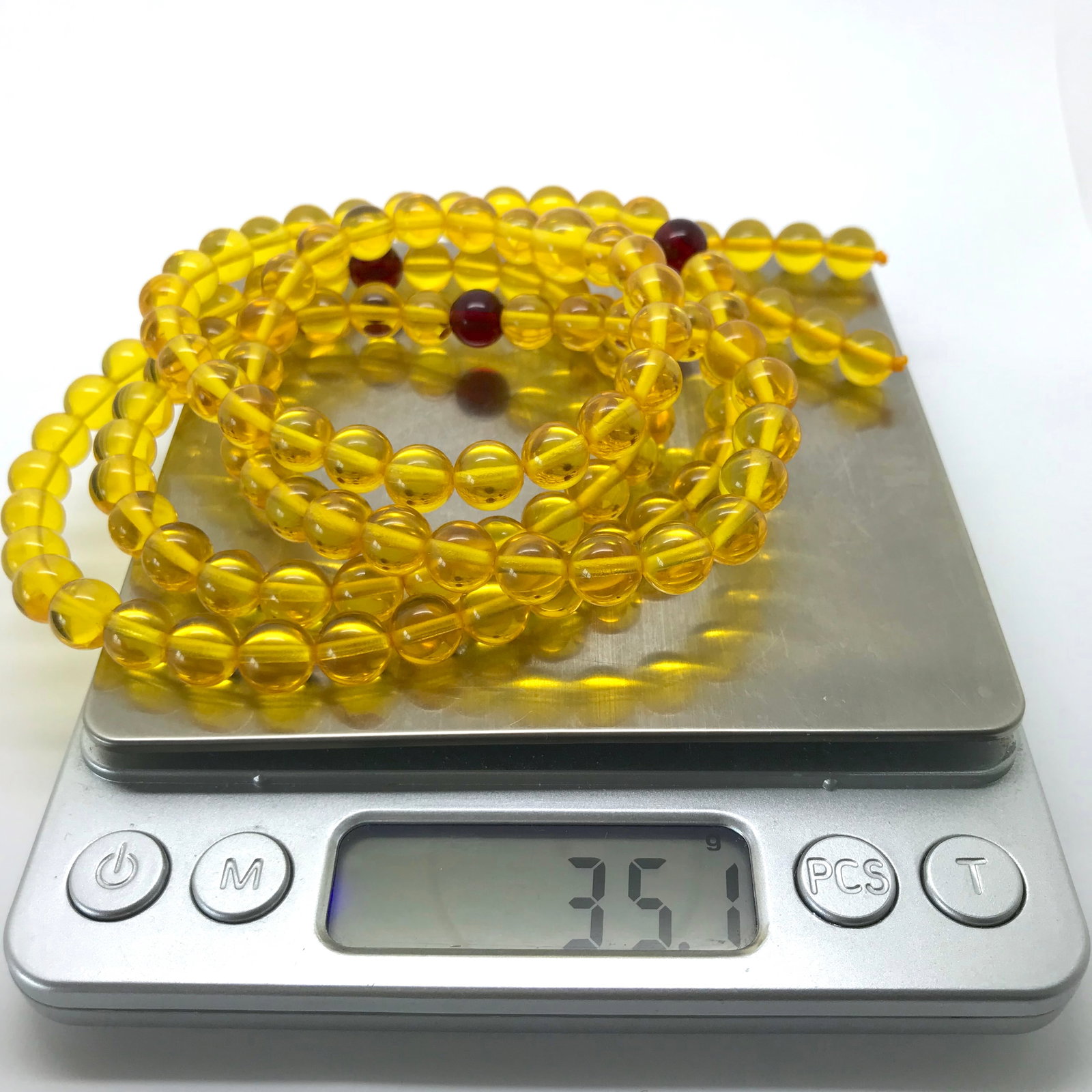 Unique and Remarkable Amber Mala made from Round Amber beads - 9