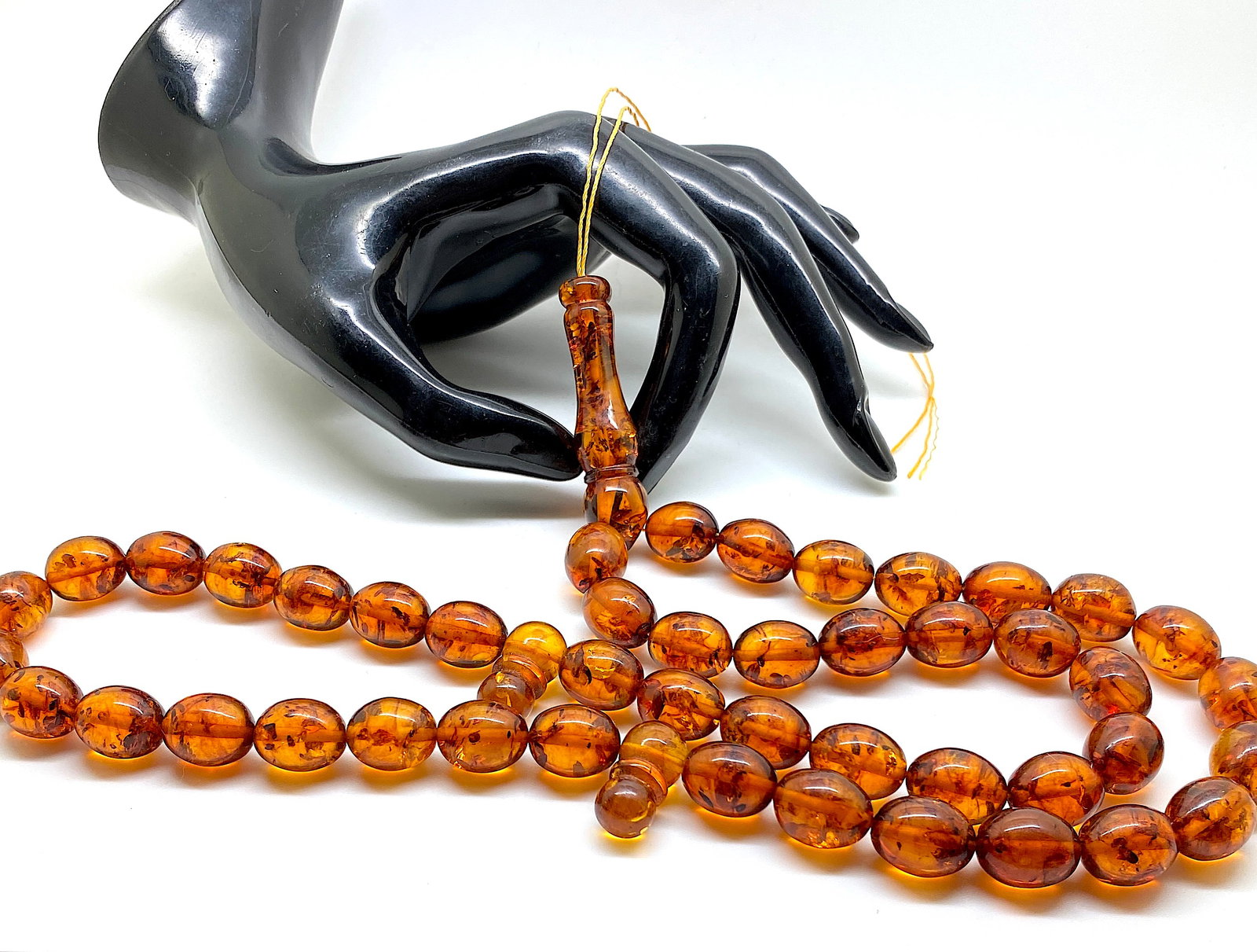 Unique and Impressive Amber Tesbih made from Olive shaped Amber beads - 2