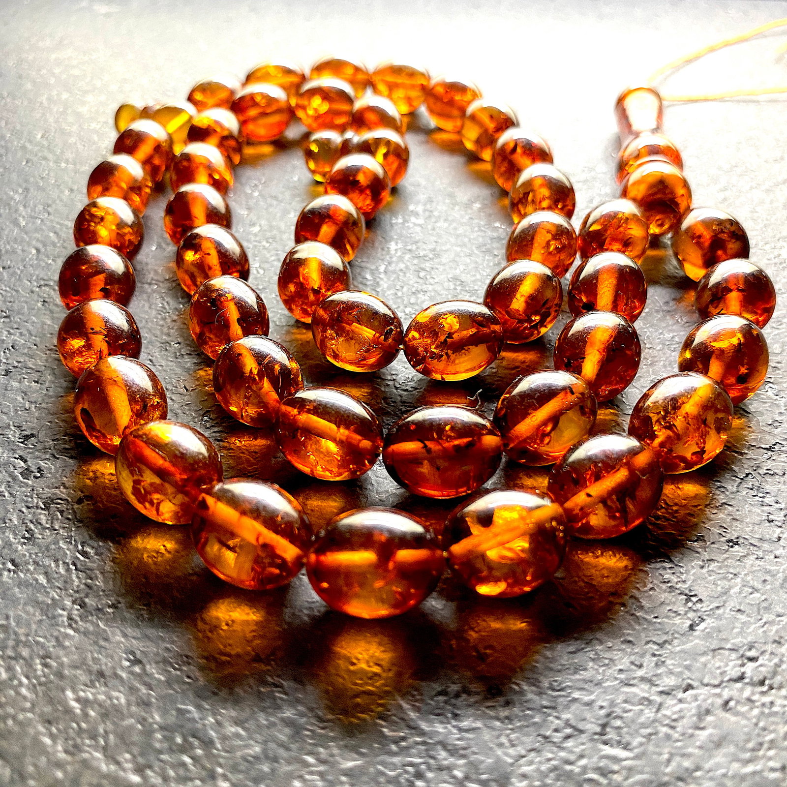 Unique and Impressive Amber Tesbih made from Olive shaped Amber beads - 4