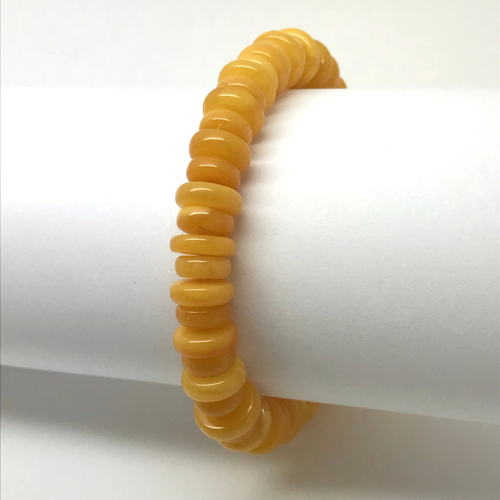 Unique and Remarkable Amber Bracelet made from Barrel shaped Amber beads - 2