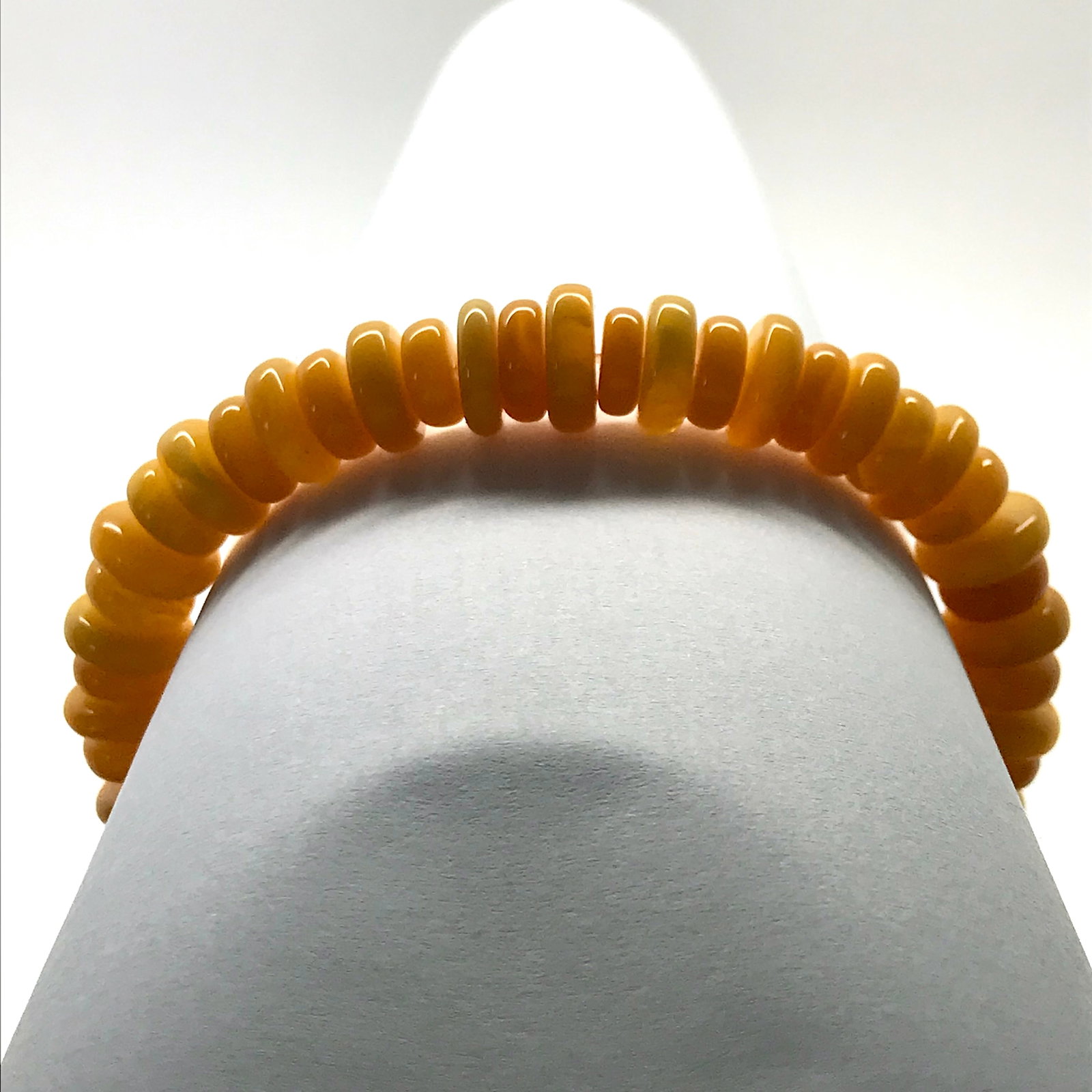 Unique and Remarkable Amber Bracelet made from Barrel shaped Amber beads - 4