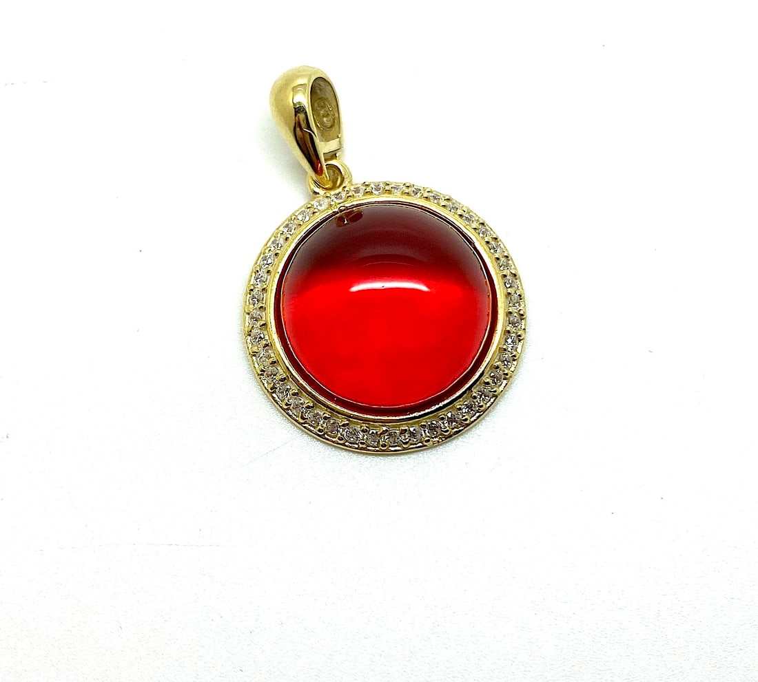 Beautiful Amber Pendant, shaped like an Ornament - 6