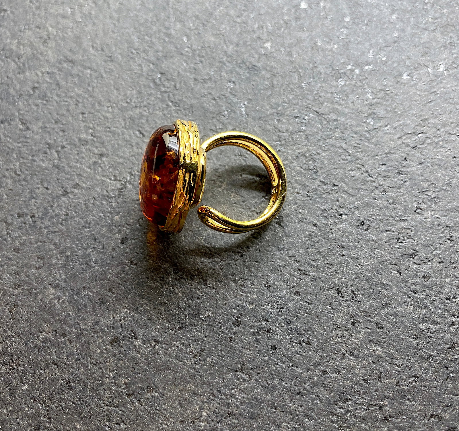 Adjustable Amber Ring - 12