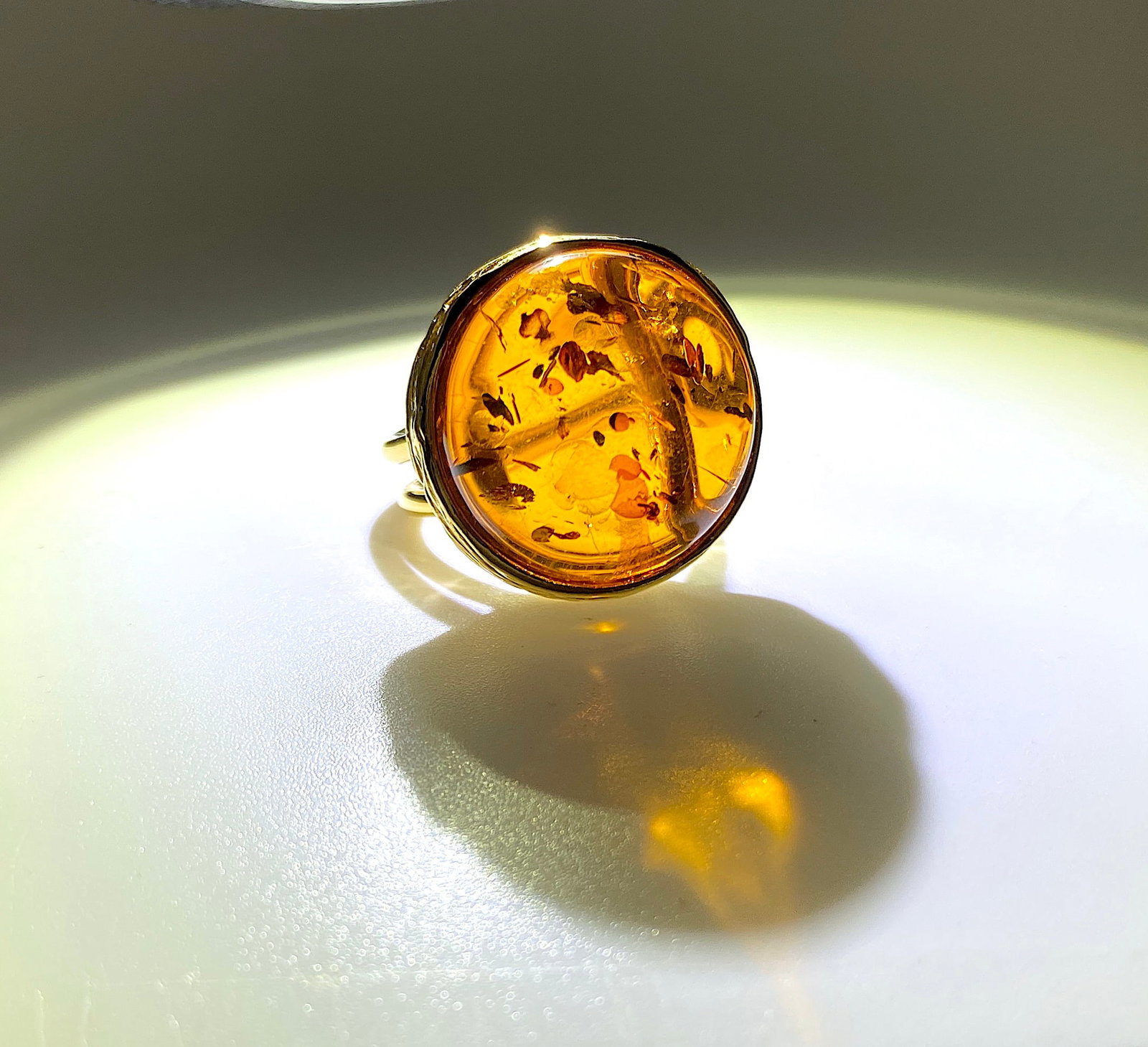 Adjustable Amber Ring - 8