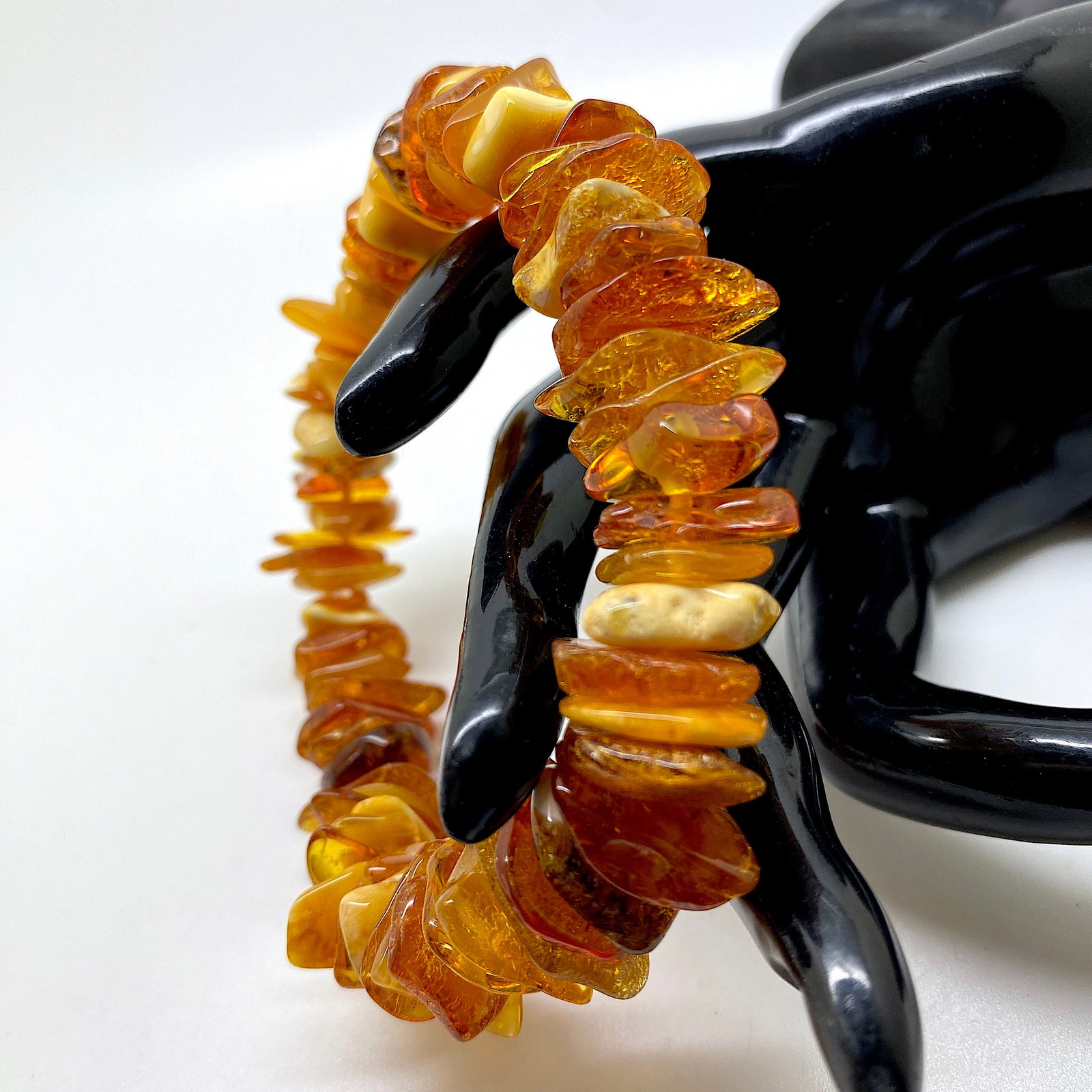 Exquisite Amber Bracelet made from Rough in shape Amber beads - 4