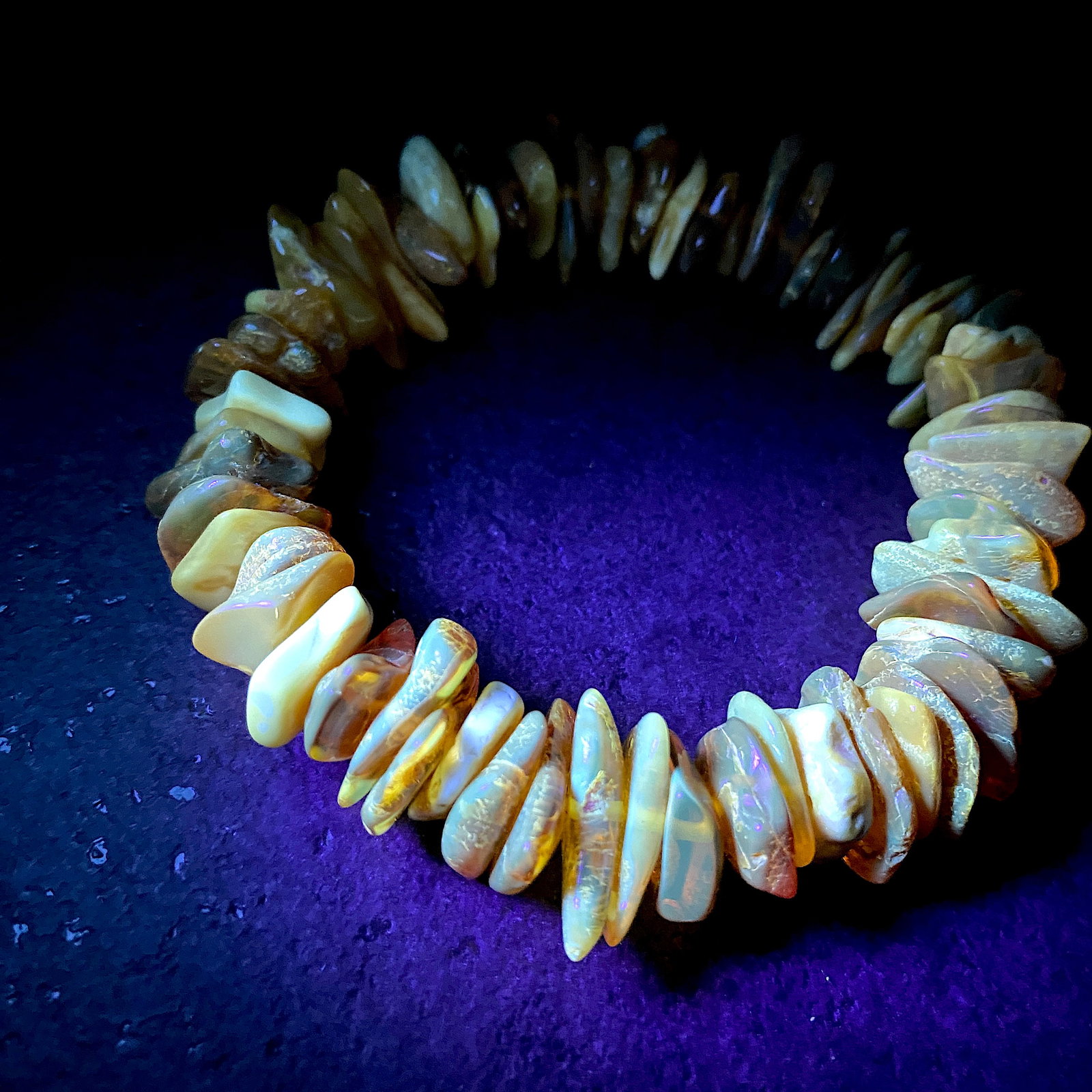 Exquisite Amber Bracelet made from Rough in shape Amber beads - 9