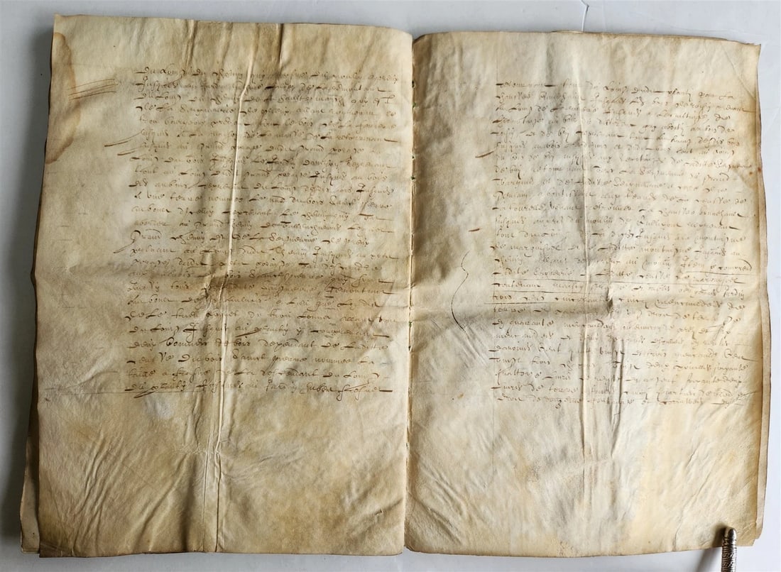17th century MANUSCRIPT on VELLUM ANTIQUE LEGAL DOCUMENT in FRENCH 24 pages - 11
