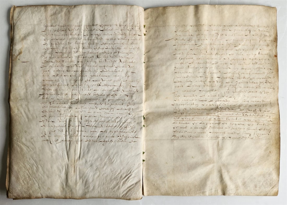 17th century MANUSCRIPT on VELLUM ANTIQUE LEGAL DOCUMENT in FRENCH 24 pages - 12