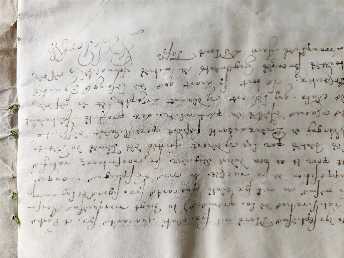 17th century MANUSCRIPT on VELLUM ANTIQUE LEGAL DOCUMENT in FRENCH 24 pages - 14