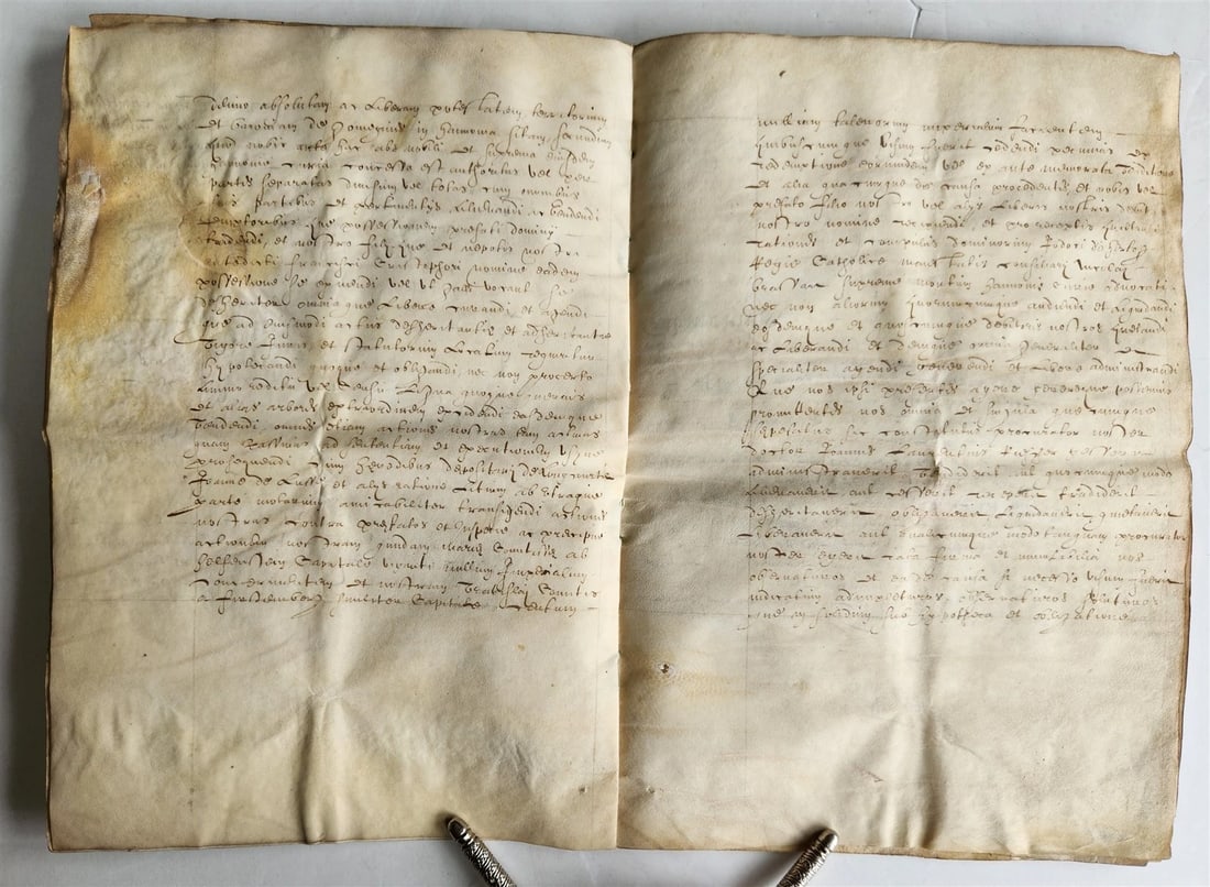 17th century MANUSCRIPT on VELLUM ANTIQUE LEGAL DOCUMENT in FRENCH 24 pages - 9