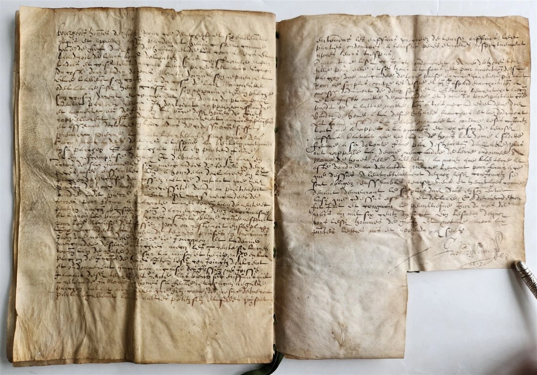 1617 MANUSCRIPT on VELLUM ANTIQUE LEGAL DOCUMENT in Spanish 24 pages - 11