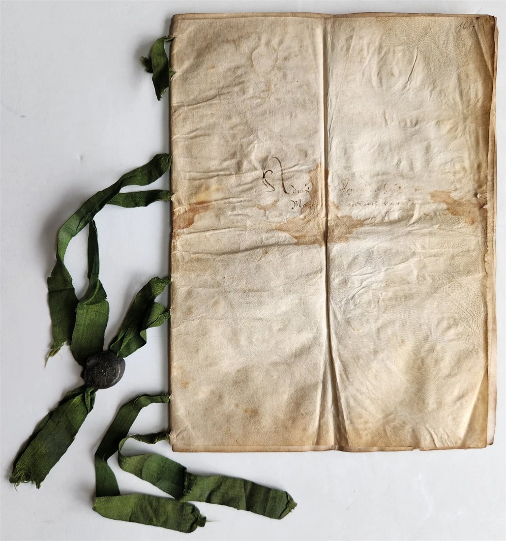 1617 MANUSCRIPT on VELLUM ANTIQUE LEGAL DOCUMENT in Spanish 24 pages: Hand written on vellum 8 leaves (16 pages) Size 8 by 11" Cut out lower right corner of the last leaf Text in Spanish Please see my other auctions Reserve: $250.00 Shipping: Domestic: Flat-rate of