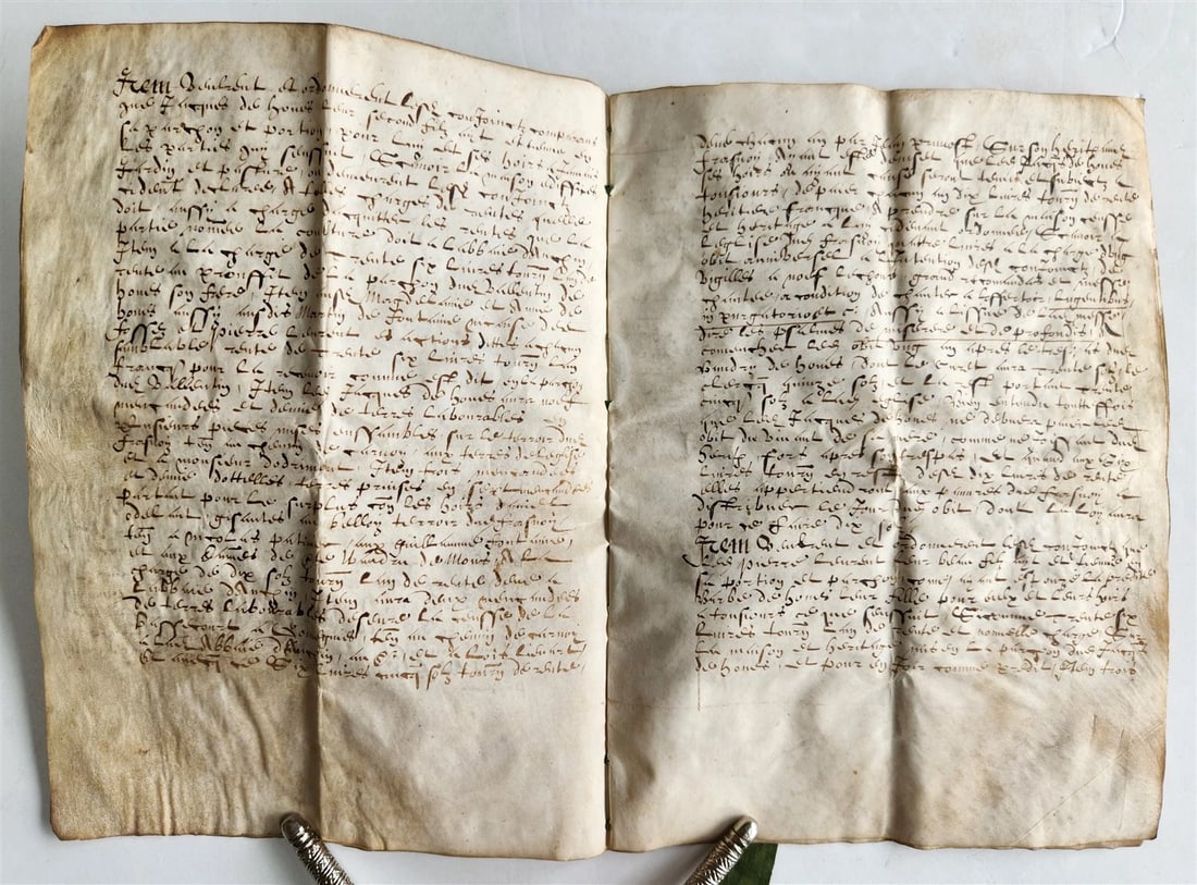 1617 MANUSCRIPT on VELLUM ANTIQUE LEGAL DOCUMENT in Spanish 24 pages - 8