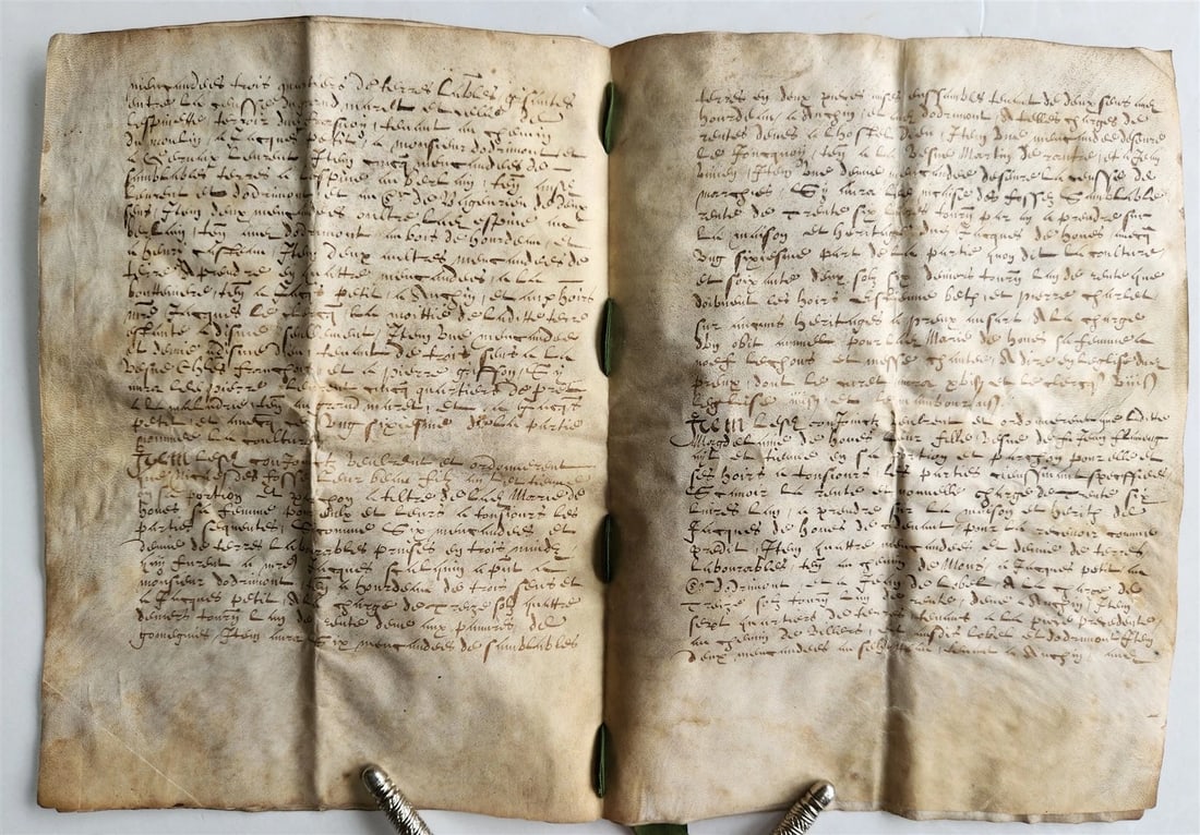 1617 MANUSCRIPT on VELLUM ANTIQUE LEGAL DOCUMENT in Spanish 24 pages - 9