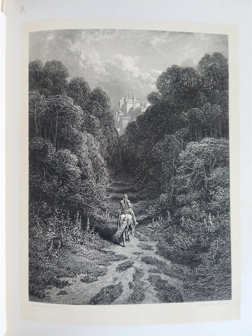 1880s GUSTAVE DORE ILLUSTRATED KONIGSIDYLLEN by A. TENNYSON antique FOLIO poetry - 11