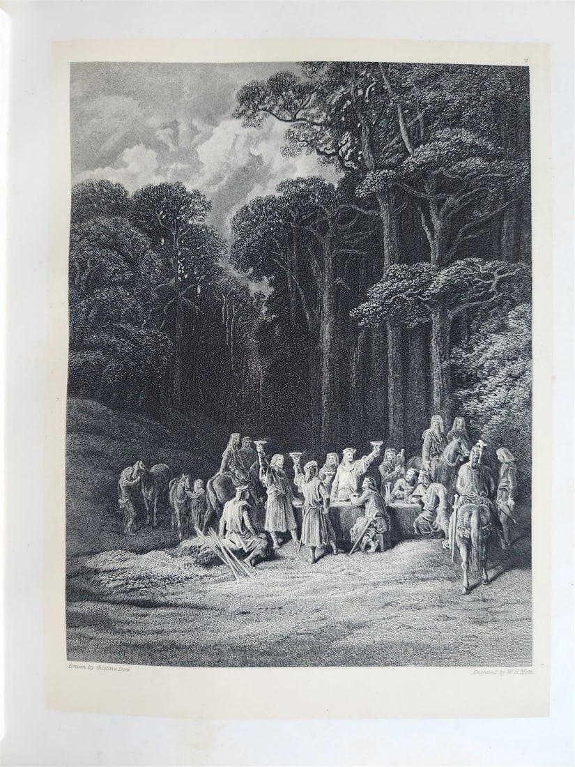 1880s GUSTAVE DORE ILLUSTRATED KONIGSIDYLLEN by A. TENNYSON antique FOLIO poetry - 18