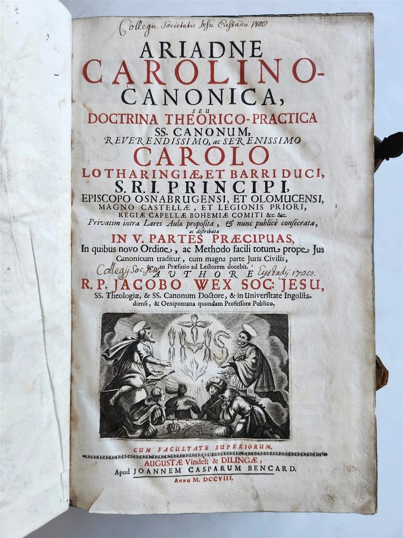 1708 CANON LAW by Jakob Wex antique PIGSKIN BOUND FOLIO in LATIN - 3