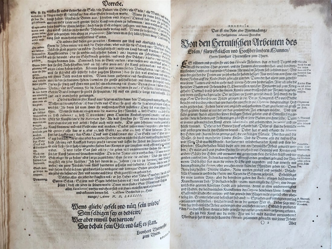 1583 ALCHEMY by L.Thurneisser Megale chymia vel magna Alchymia antique FOLIO 16c - 12