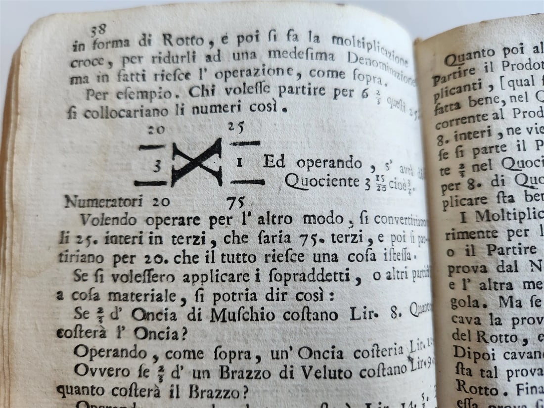 1737 ARITHMETIC TREATISE in ITALIAN antique Trattato aritmetico VELLUM BINDING - 10