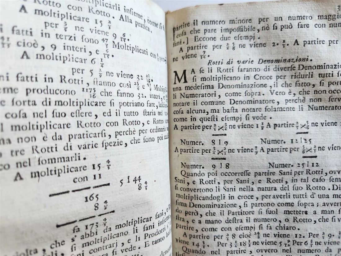 1737 ARITHMETIC TREATISE in ITALIAN antique Trattato aritmetico VELLUM BINDING - 11