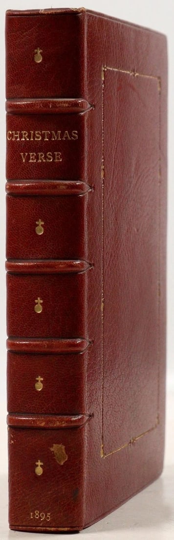 1895 BOOK of CHRISTMAS VERSE antique ILLUSTRATED by Walter Crane SIGNED BINDING - 16