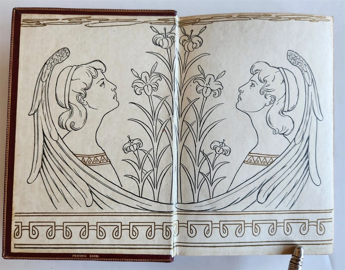 1895 BOOK of CHRISTMAS VERSE antique ILLUSTRATED by Walter Crane SIGNED BINDING - 8