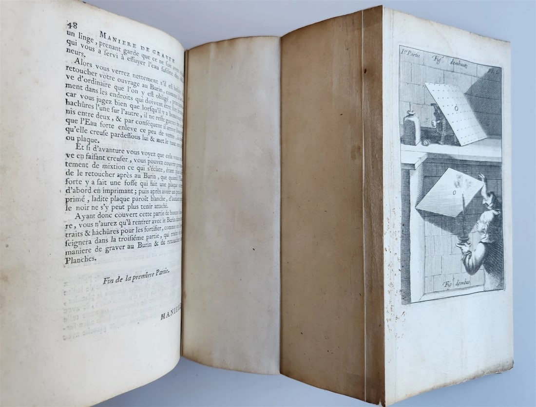 1745 ILLUSTRATED TREATISE on COPPER ENGRAVING antique DE LA MANIÈRE DE GRAVER - 6