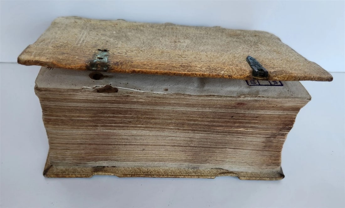 1597 SERMONS by Jesuit Ioannis Osorii antique HAND TOOLED PIGSKIN OVER WOOD - 3