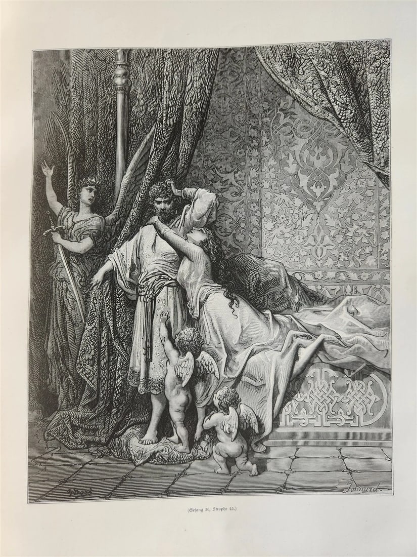 1880s LUDOVICO ARIOSTO RASENDER ROLAND 2 vol antique Illustrated by GUSTAVE DORE - 10