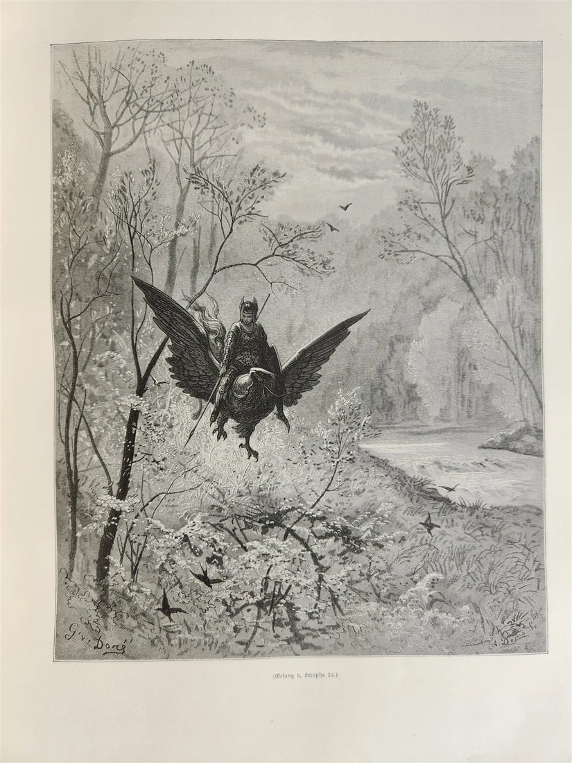 1880s LUDOVICO ARIOSTO RASENDER ROLAND 2 vol antique Illustrated by GUSTAVE DORE - 14
