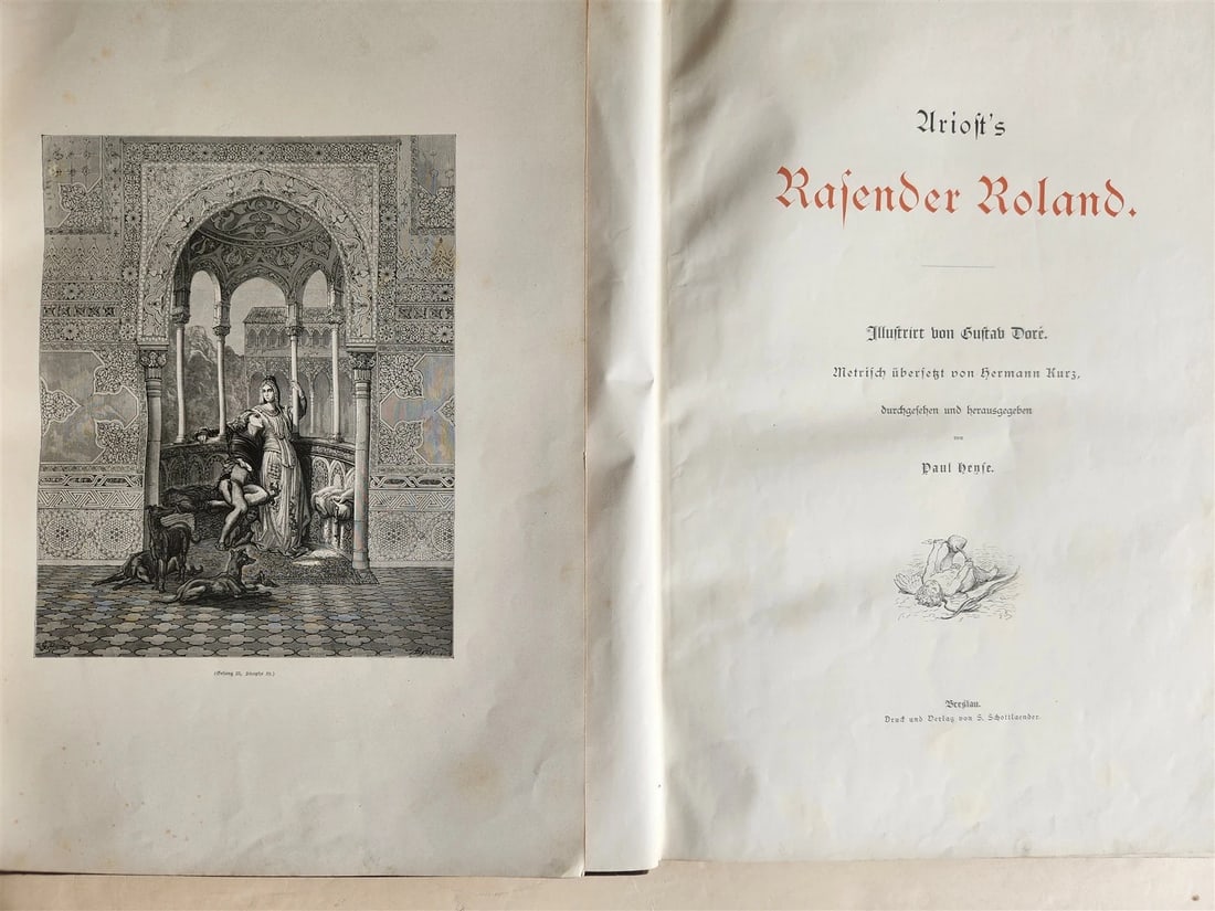 1880s LUDOVICO ARIOSTO RASENDER ROLAND 2 vol antique Illustrated by GUSTAVE DORE - 2