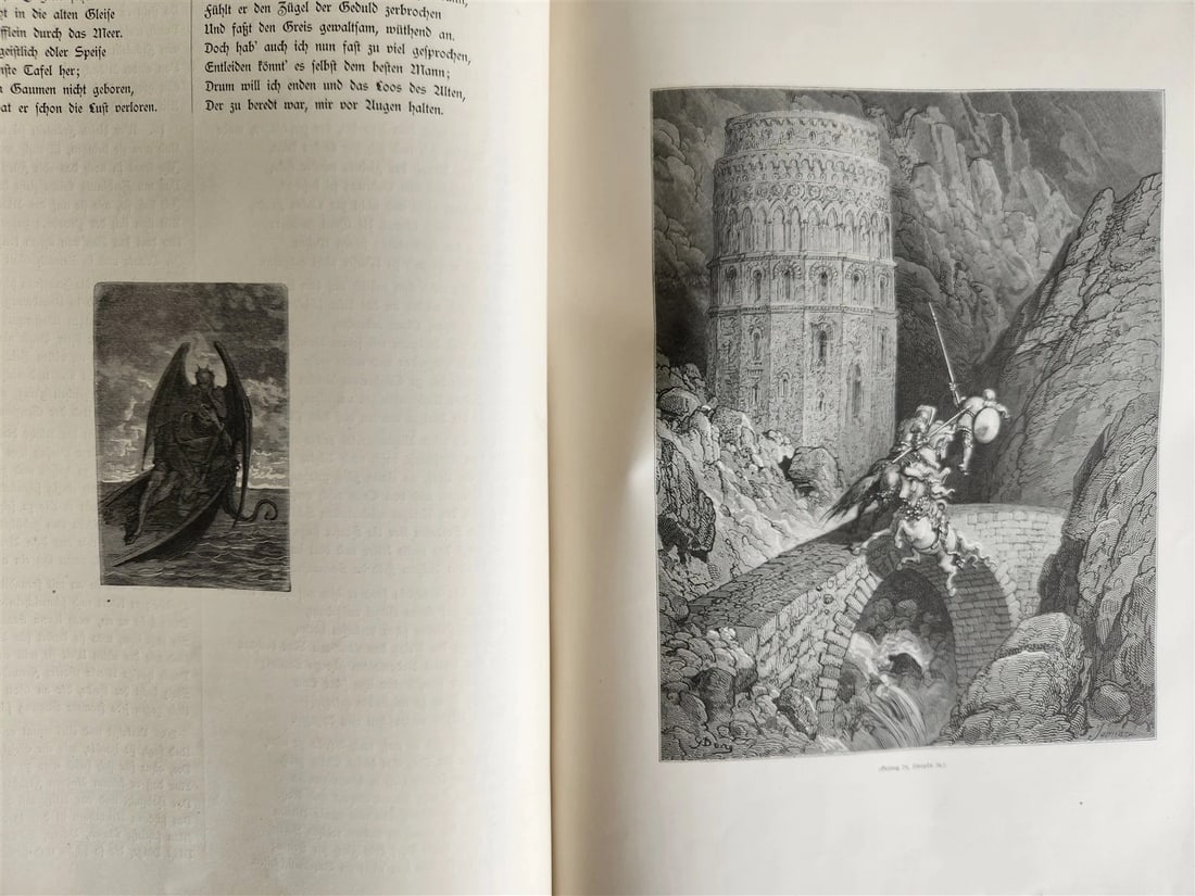 1880s LUDOVICO ARIOSTO RASENDER ROLAND 2 vol antique Illustrated by GUSTAVE DORE - 4