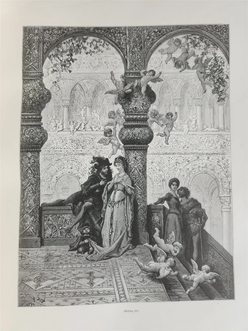 1880s LUDOVICO ARIOSTO RASENDER ROLAND 2 vol antique Illustrated by GUSTAVE DORE - 5