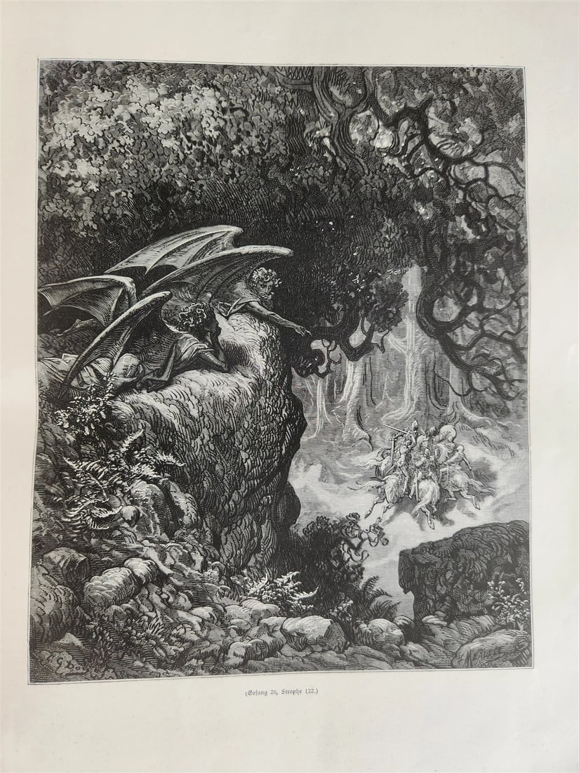 1880s LUDOVICO ARIOSTO RASENDER ROLAND 2 vol antique Illustrated by GUSTAVE DORE - 8