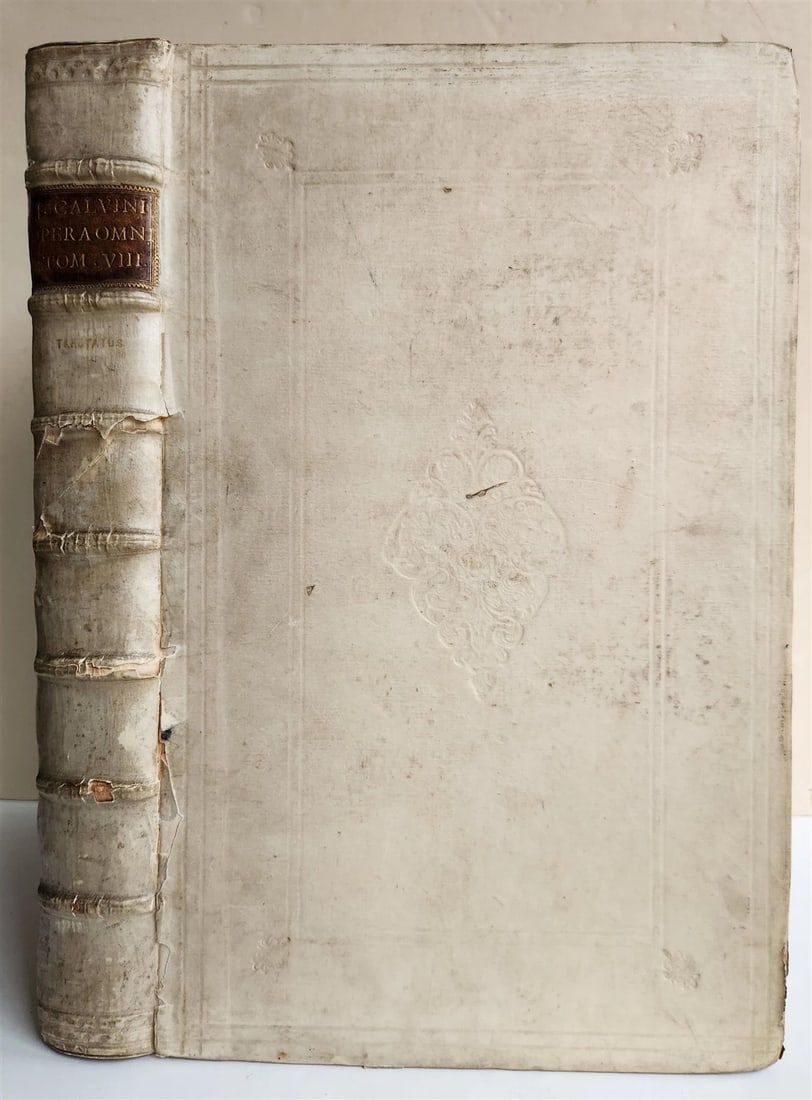 1667 JOHN CALVIN THEOLOGY & SENECA COMMENTARIES antique VELLUM BOUND FOLIO - 2