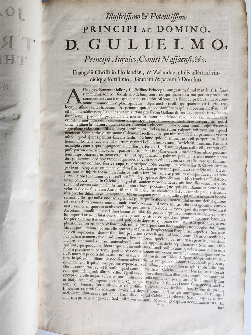 1667 JOHN CALVIN THEOLOGY & SENECA COMMENTARIES antique VELLUM BOUND FOLIO - 6