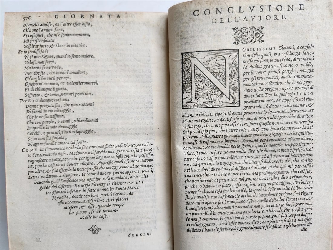 1573 DECAMERON by GIOVANNI BOCCACCHIO Giunti Press antique IMPORTANT EDITION - 16