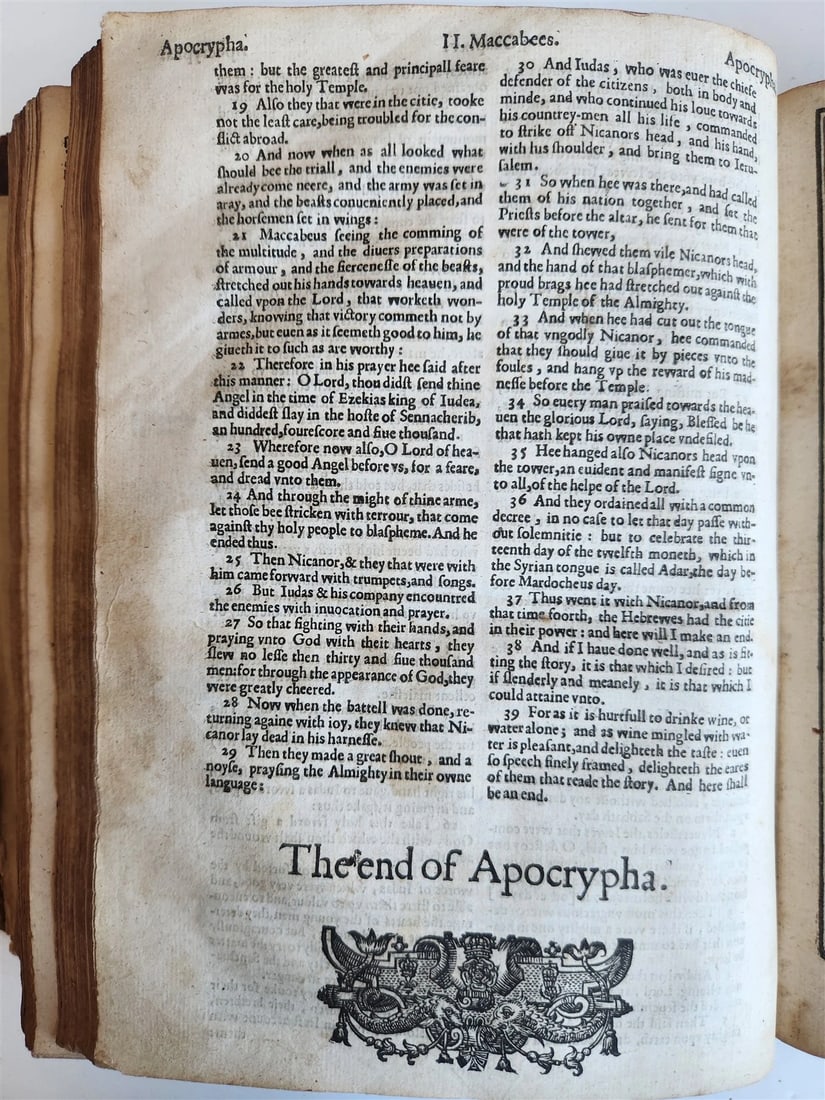 1633 BIBLE in ENGLISH antique OLD & NEW TESTAMENT by Robert Barker & John Bill - 16