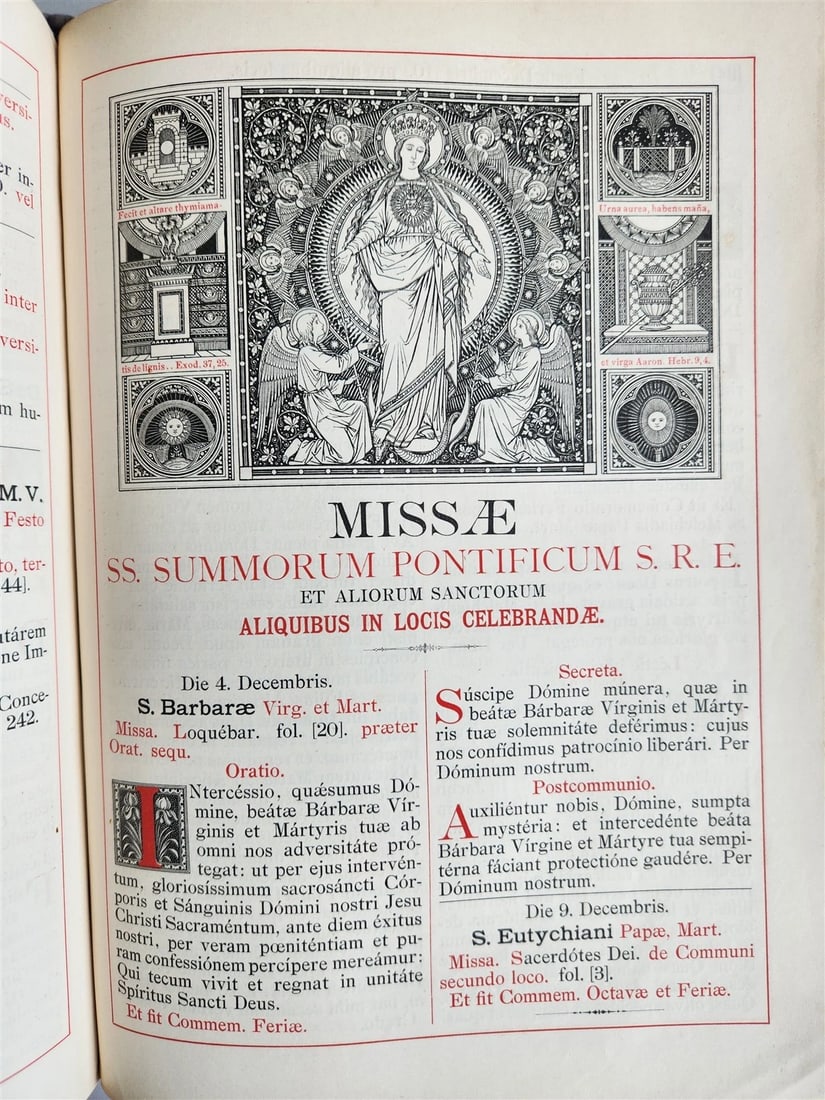 1905 MISSAL FOLIO antique LEATHER BINDING w/ BRASS FITTINGS Missale Romanum - 17