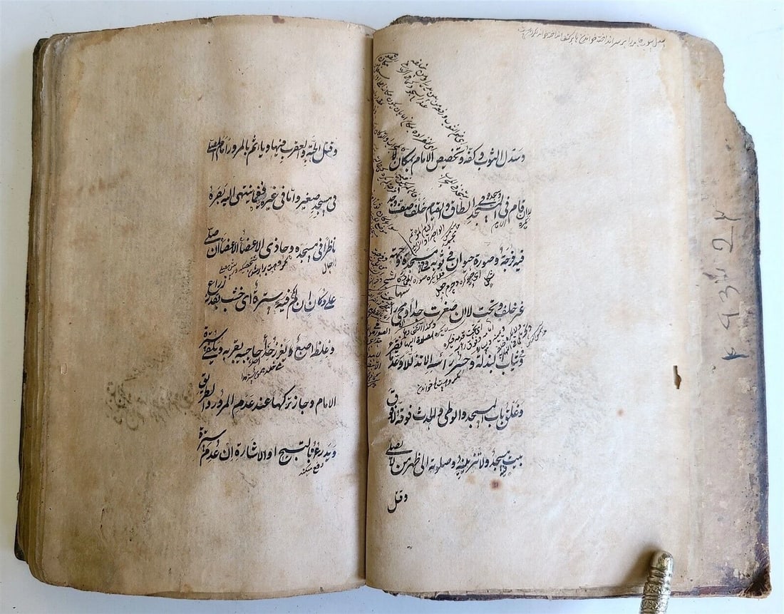 ARABIC MANUSCRIPT ISLAMIC LAW BOOK antique 19th c. SHARH AL WIQAYA Fiqh treatise - 10