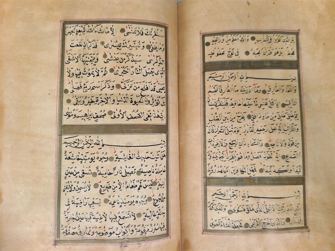 EARLY 19th century KORAN OTTOMAN MANUSCRIPT ILLUMINATED antique QURAN ISLAMIC - 10