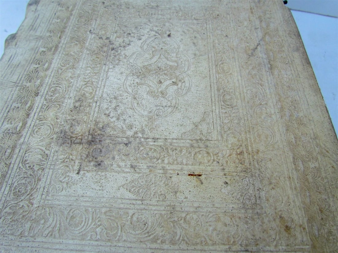 1759 PIGSKIN decorative BINDING ANTIQUE FOLIO Codex Regularum Lucae Holstenii V3 - 4
