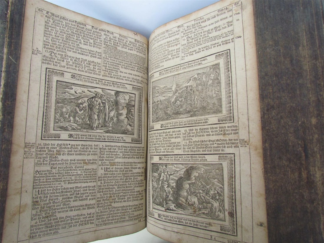 1725 BIBLE ILLUSTRATED LEATHER BOUND MASSIVE FOLIO in GERMAN ANTIQUE BIBLIA - 11