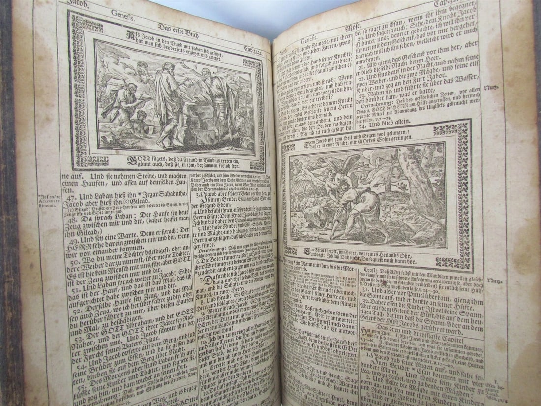 1725 BIBLE ILLUSTRATED LEATHER BOUND MASSIVE FOLIO in GERMAN ANTIQUE BIBLIA - 12