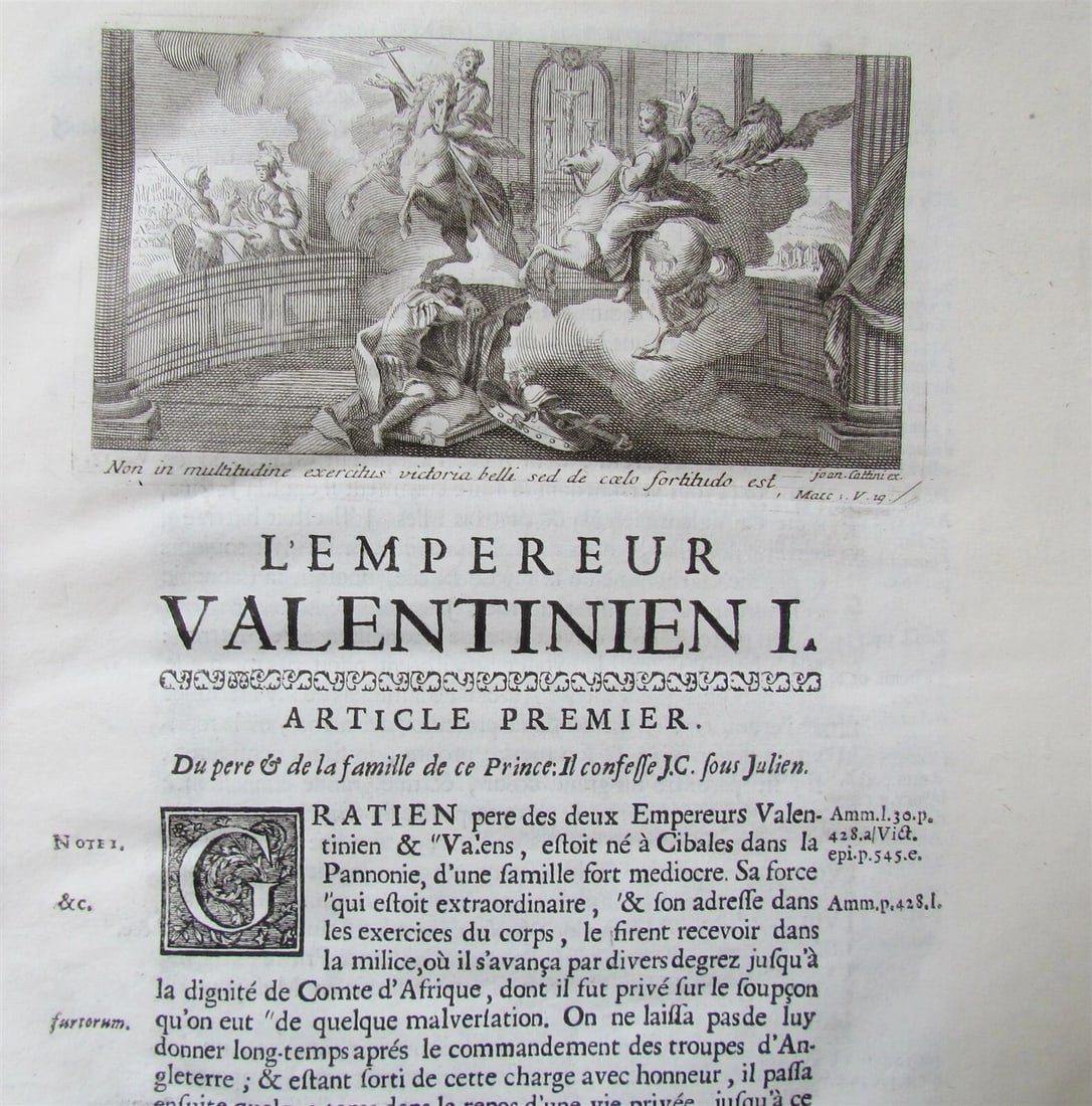 1732 6 VOLUMES HISTORY of EMPERORS & PRINCES VELLUM BINDINGS in FRENCH antique - 11