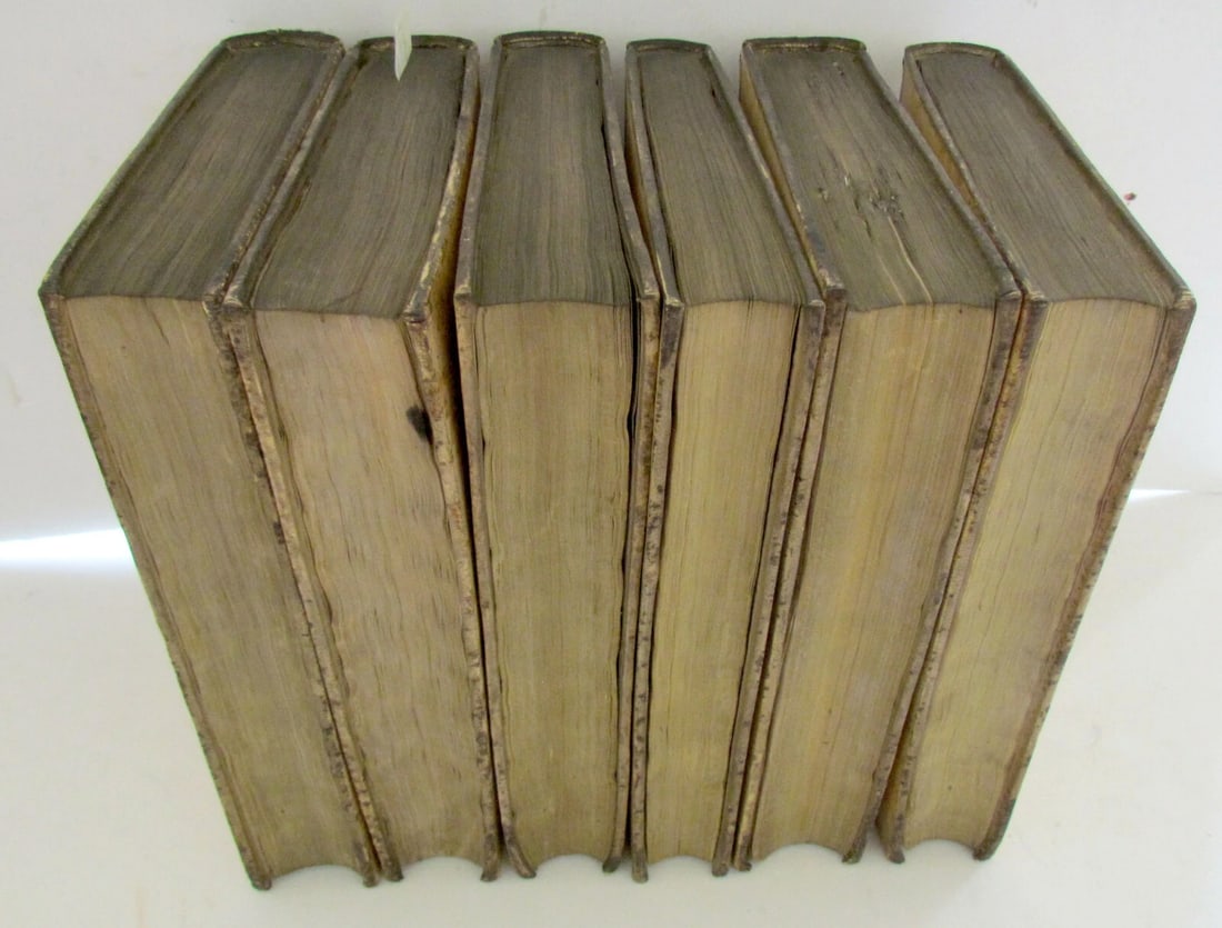 1732 6 VOLUMES HISTORY of EMPERORS & PRINCES VELLUM BINDINGS in FRENCH antique - 12